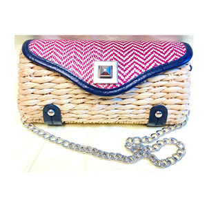 CHARMING CHARLIE Cornhusk Shoulder Purse Metal strap